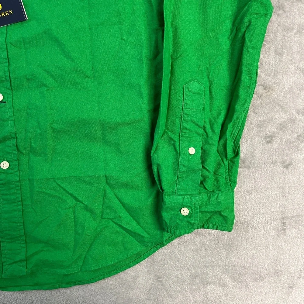 NWT Polo Ralph Lauren Mens Classic Fit Oxford Shirt Green Long Sleeve Medium